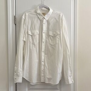 GAP White Casual Button Down Shirt Size XL